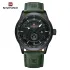 NAVIFORCE 9229 Trend Casual Wristwatch for Man Military Sports Water Resistant Leather Strap Men's Clock Quartz Calendar Male Watches - Black Black Green